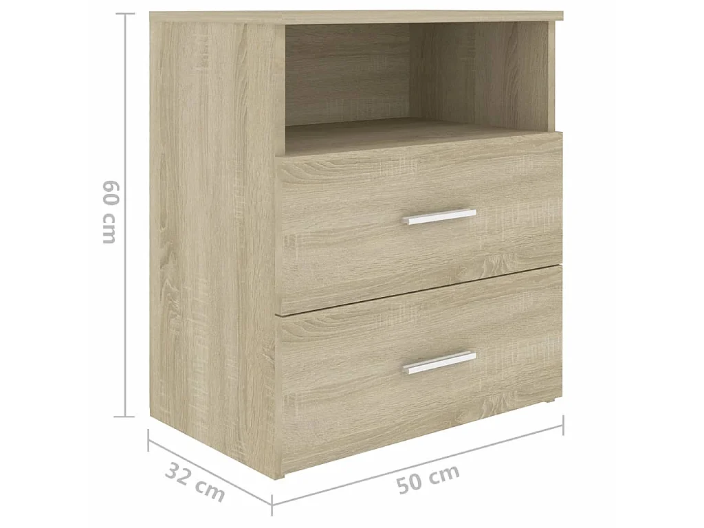 Tables de chevet 2 pcs Chêne sonoma 50x32x60