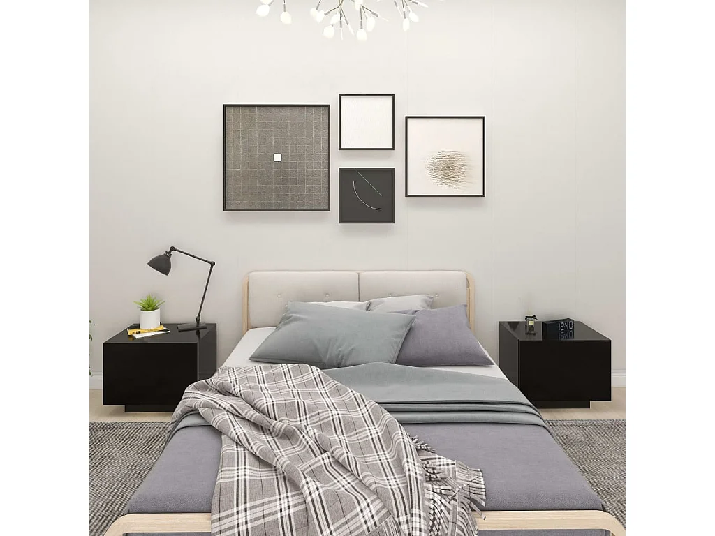 Table de chevet Noir 100x35x40