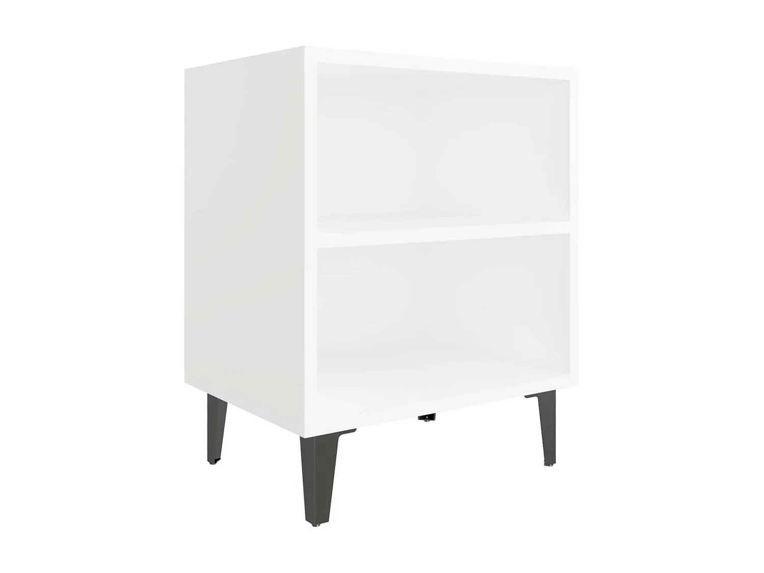 Table de chevet avec pieds en métal Blanc 40x30x50 2