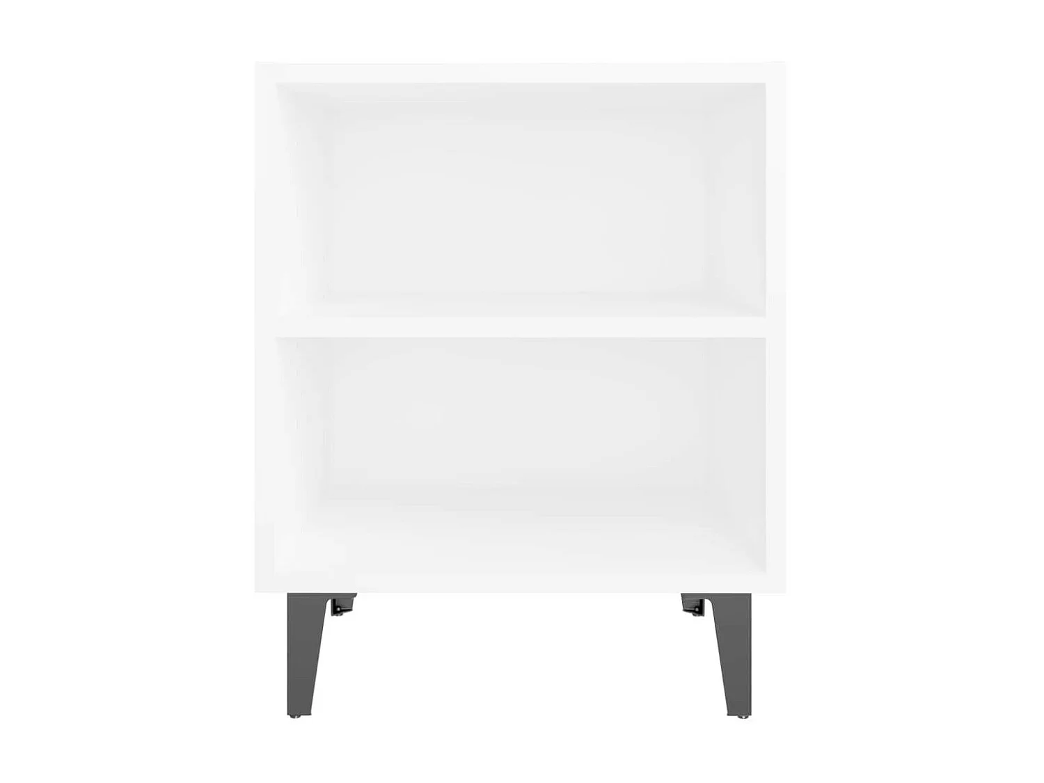 Table de chevet avec pieds en métal Blanc 40x30x50 2