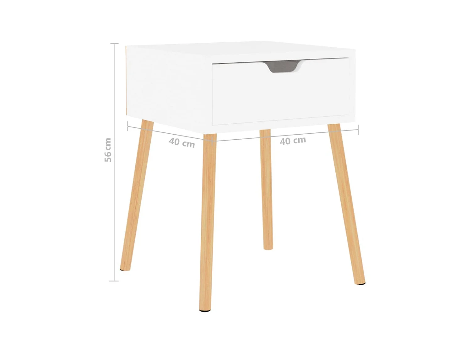 Nachtkastjes 2 st 40x40x56 cm bewerkt hout wit