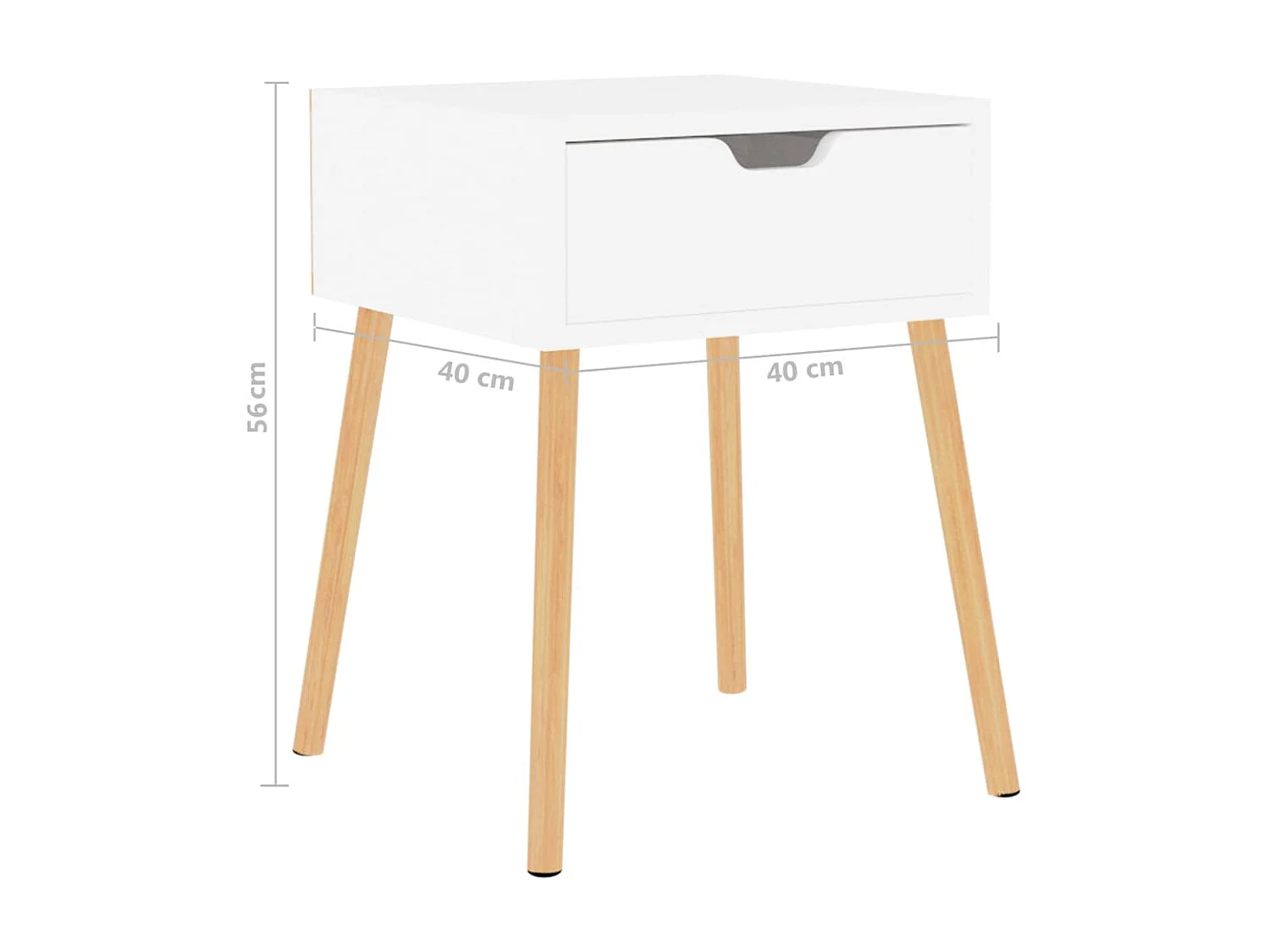 Tables de chevet 2 pcs Blanc 40x40x56