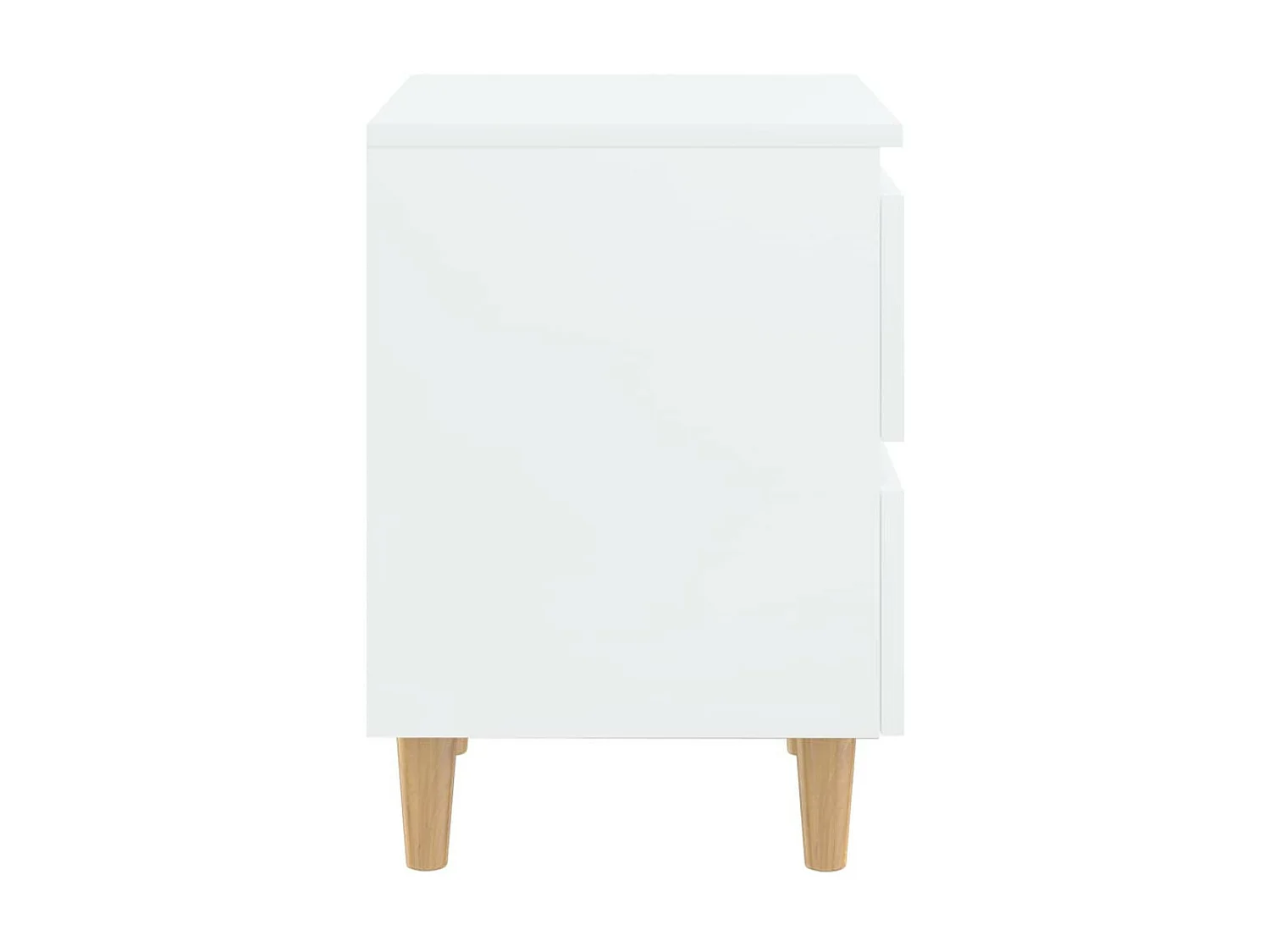 Tables de chevet pieds en pin 2 pcs Blanc brillant 40x35x50