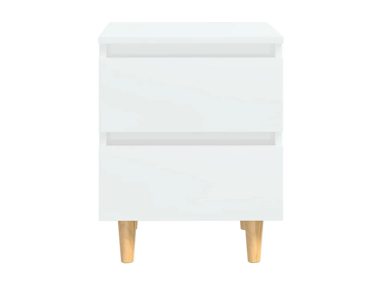 Tables de chevet pieds en pin 2 pcs Blanc brillant 40x35x50