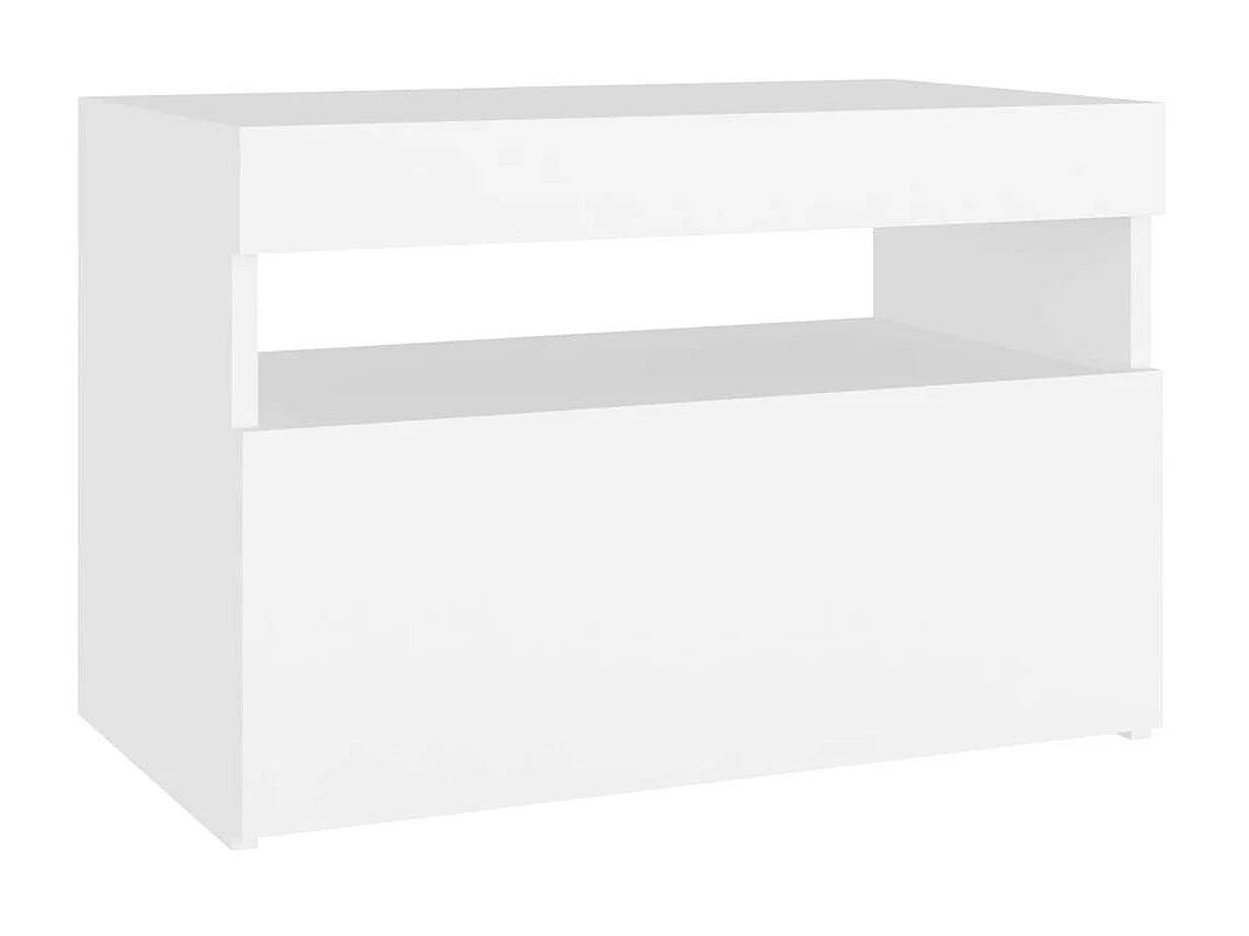 Chevet avec lumières LED 2 pcs Blanc 60x35x40