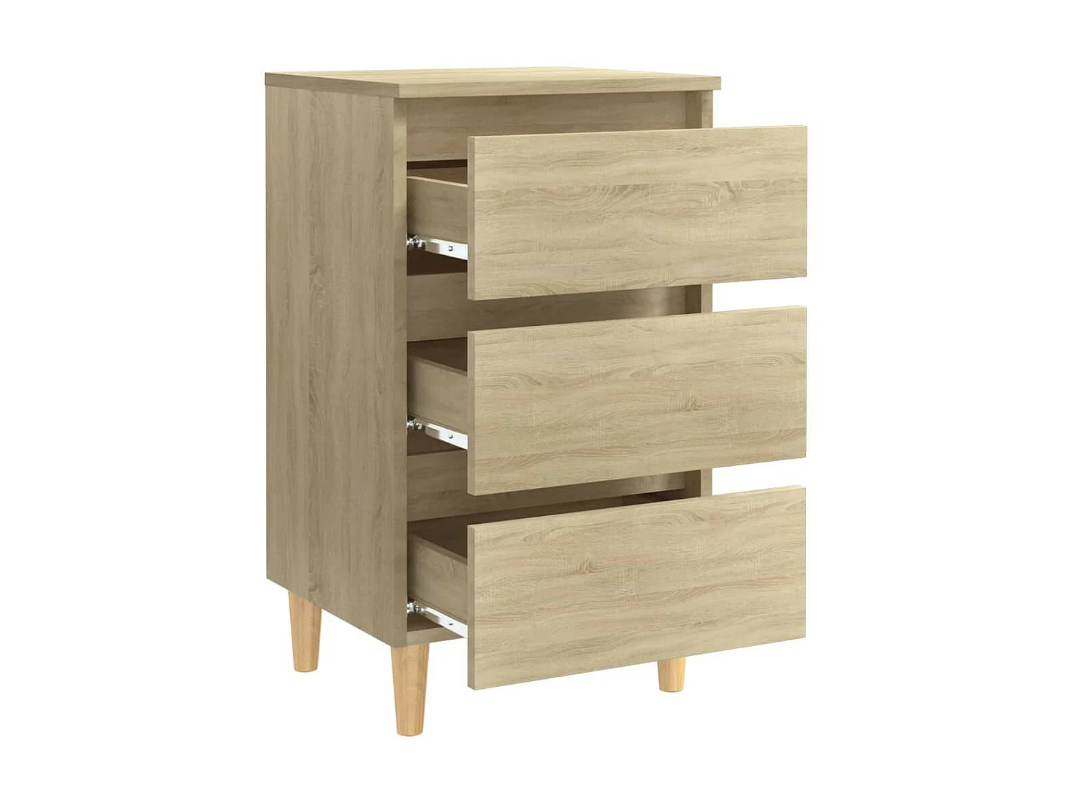 Table de chevet avec pieds en bois Chêne sonoma 40x35x69