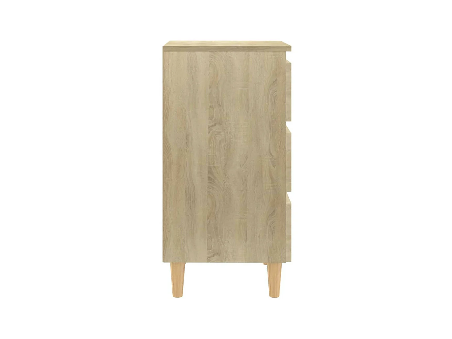 Nachtkastje met houten poten 40x35x69 cm sonoma eikenkleurig