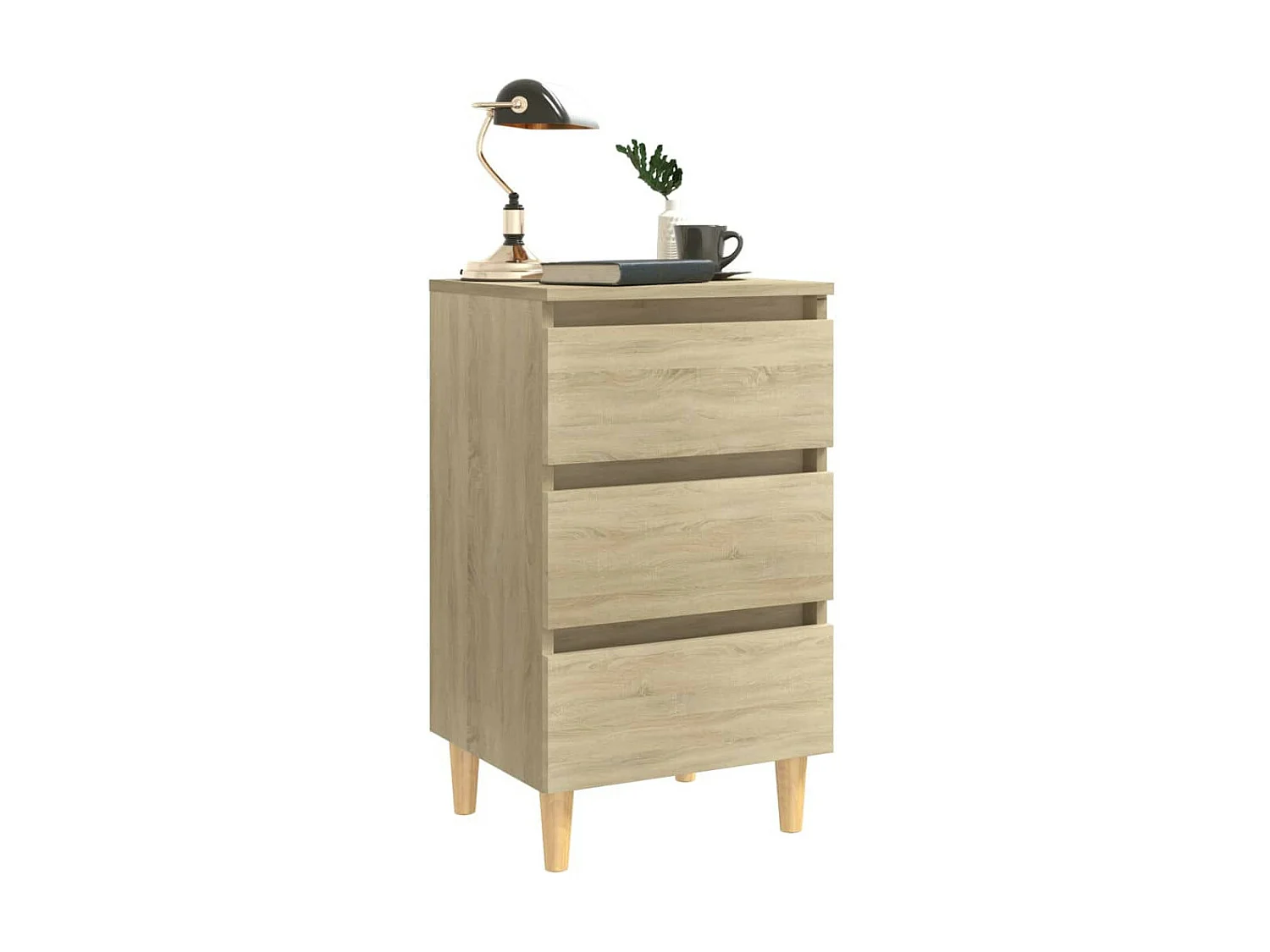 Table de chevet avec pieds en bois Chêne sonoma 40x35x69