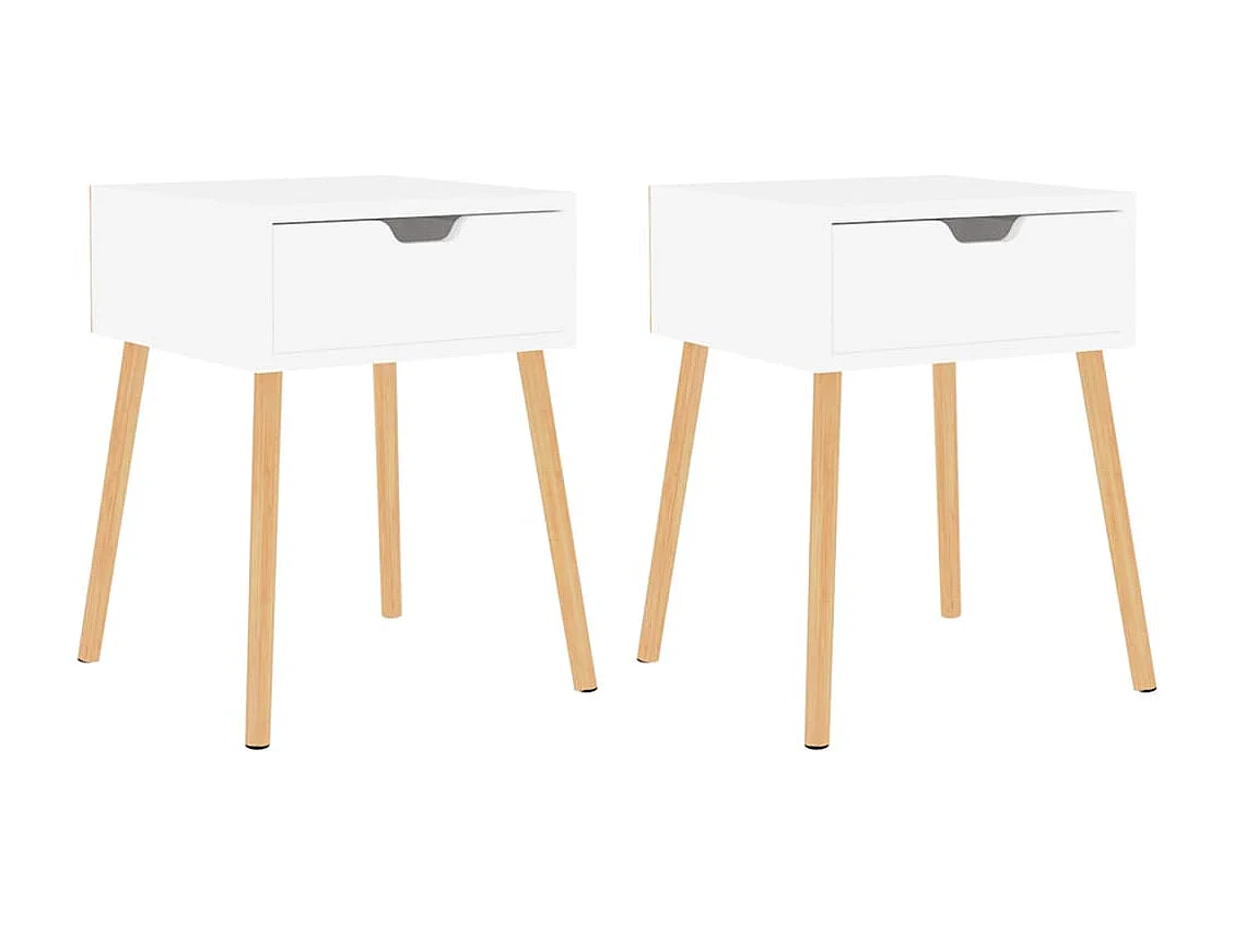 Tables de chevet 2 pcs Blanc brillant 40x40x56