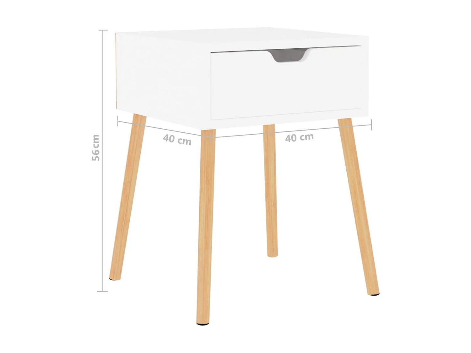 Tables de chevet 2 pcs Blanc brillant 40x40x56