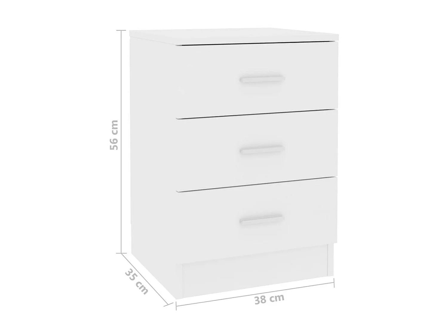 Tables de chevet 2 pcs Blanc 38 x 35x56