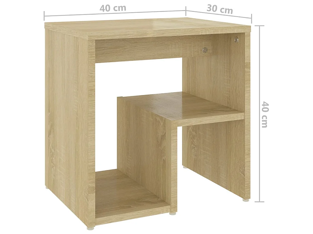 Mesita de noche madera contrachapada roble Sonoma 40x30x40 cm Marrón