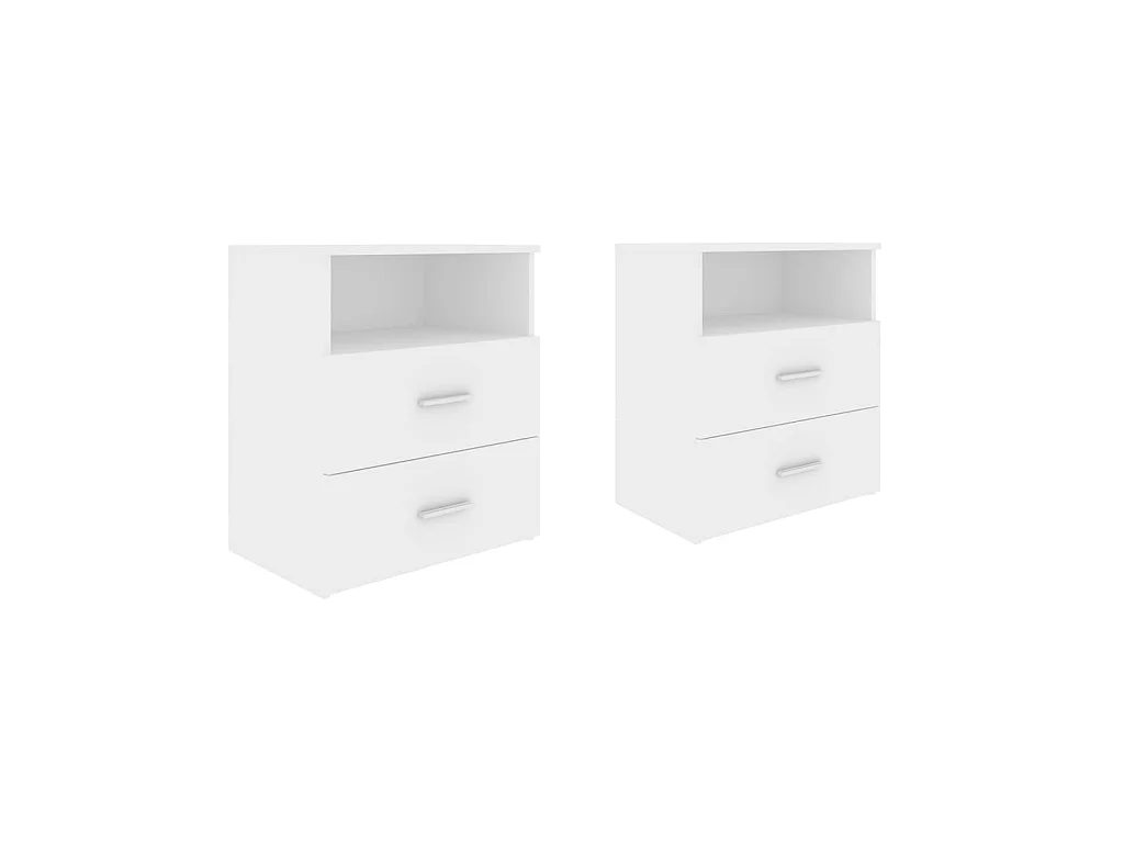 Tables de chevet 2 pcs Blanc 50x32x60