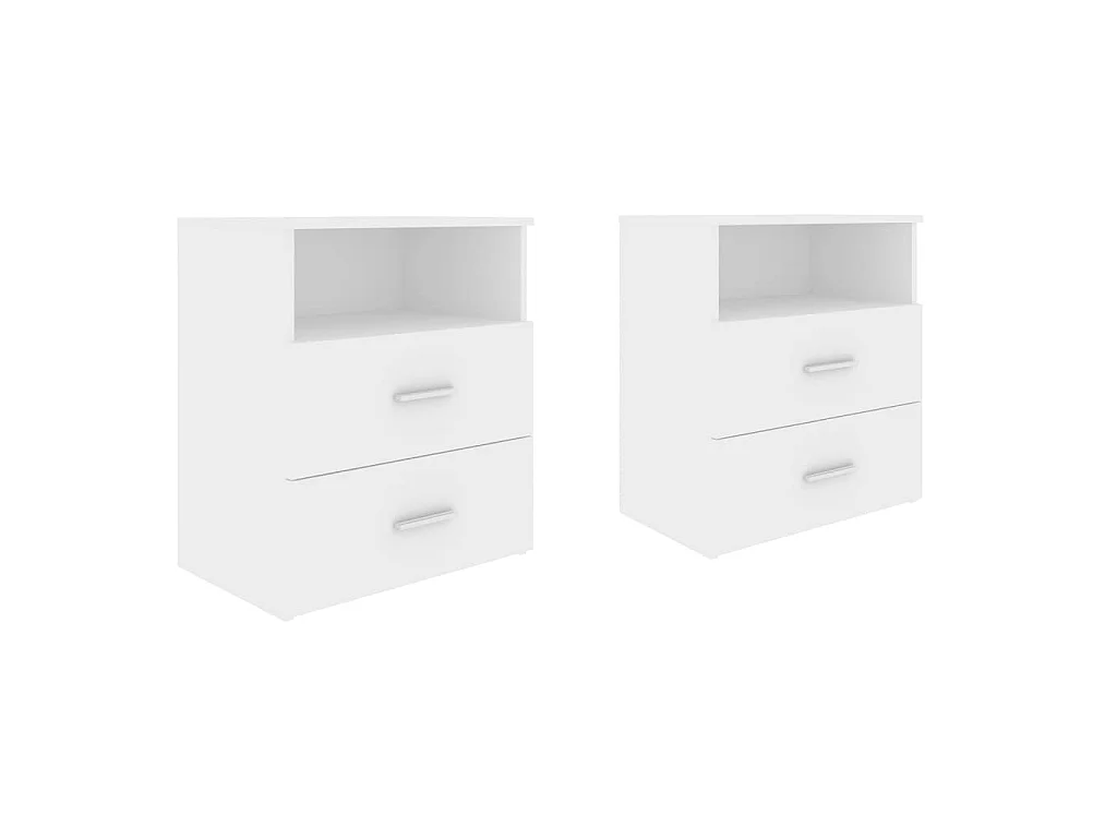 Tables de chevet 2 pcs Blanc 50x32x60