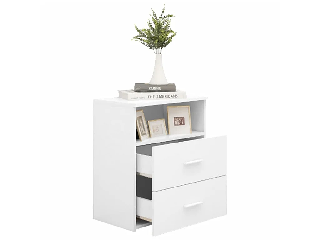 Tables de chevet 2 pcs Blanc 50x32x60