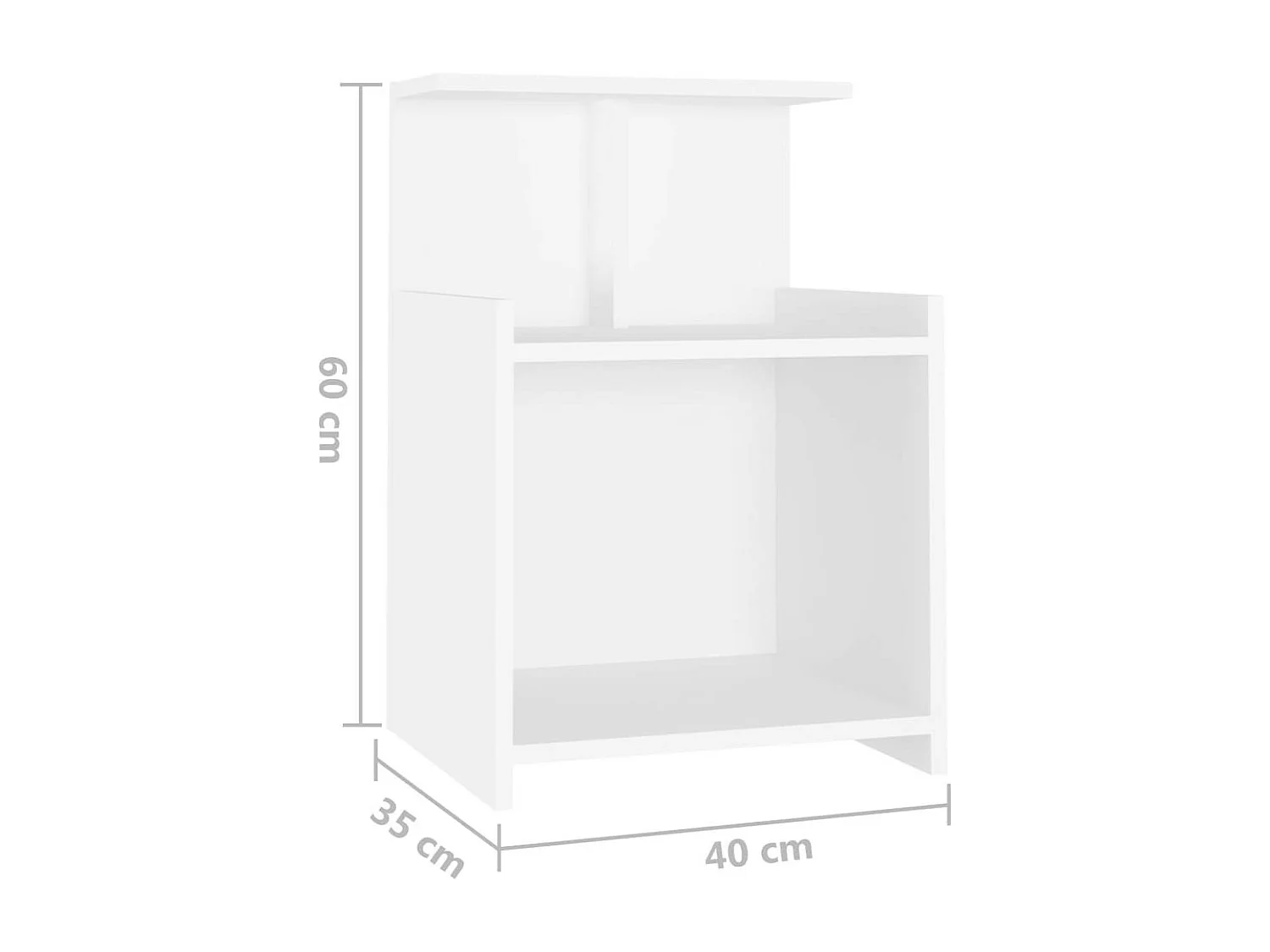 Table de chevet Blanc 40x35x60