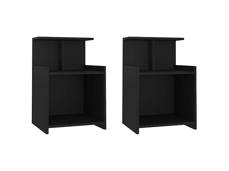 Tables de chevet 2 pcs Noir 40x35x60
