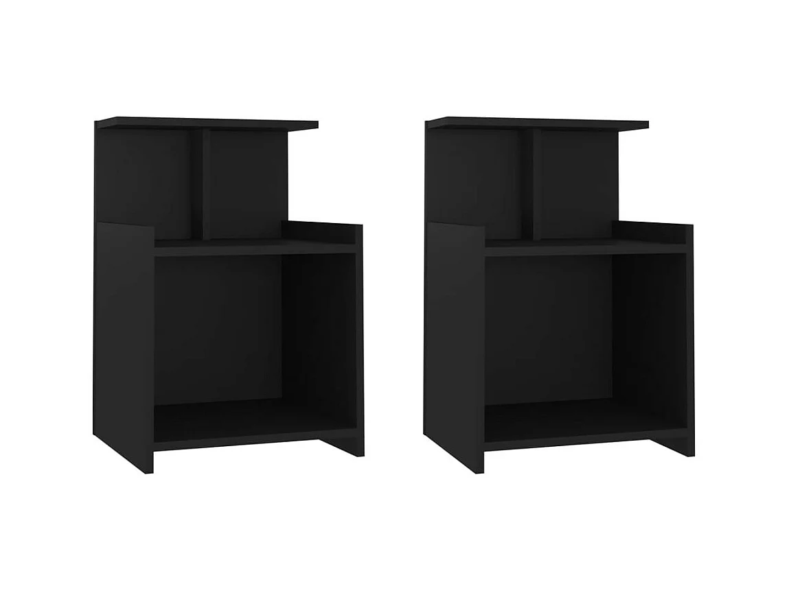 Tables de chevet 2 pcs Noir 40x35x60