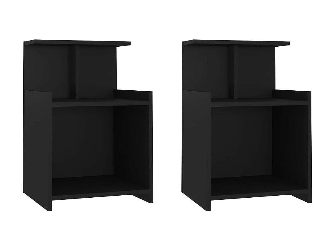 Tables de chevet 2 pcs Noir 40x35x60