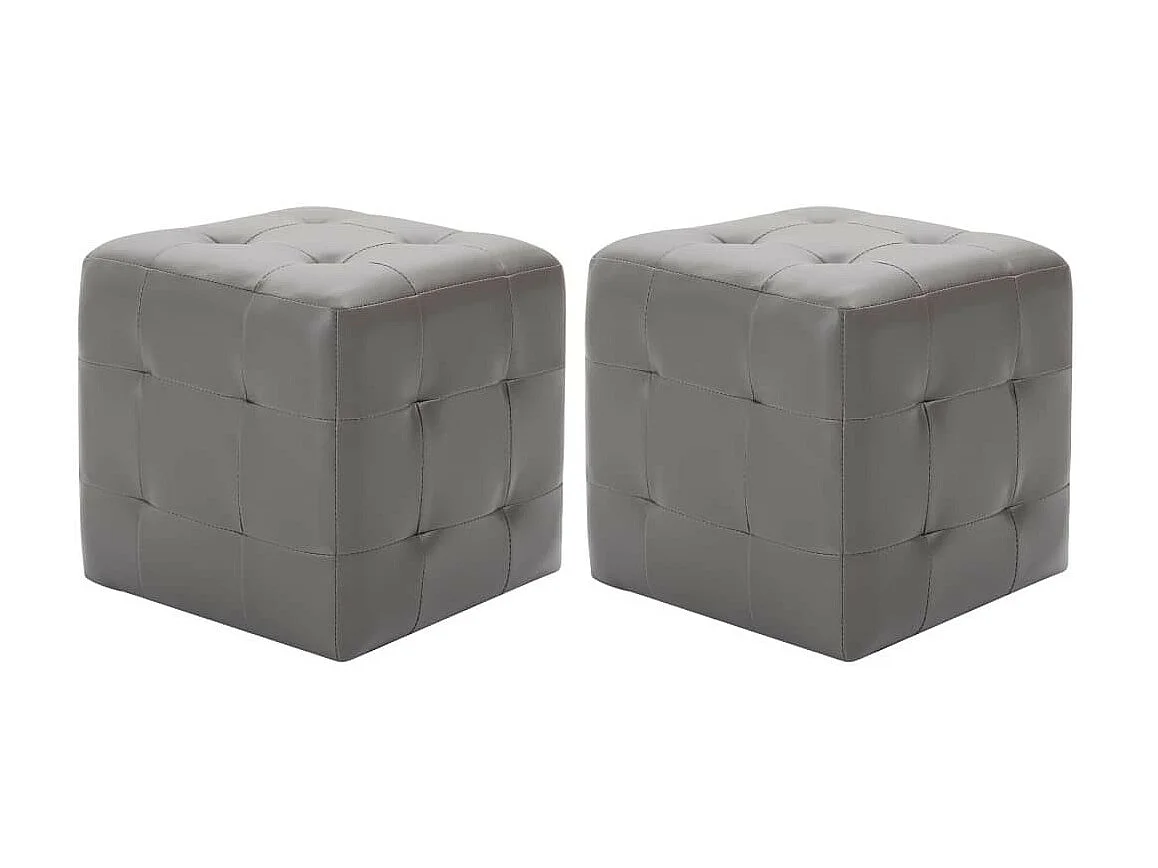 2 pcs Tables de chevet Gris 30x30x30 Similicuir