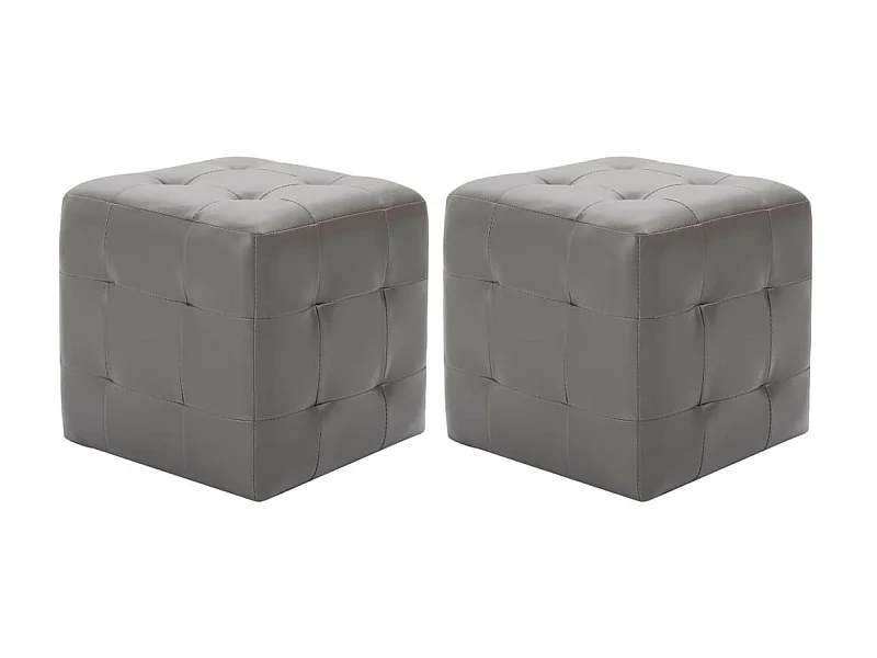 2 pcs Tables de chevet Gris 30x30x30 Similicuir