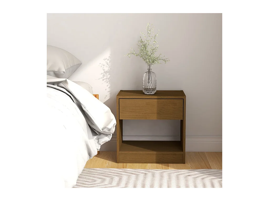 Table de chevet Marron miel 40x31x40 Bois de pin massif