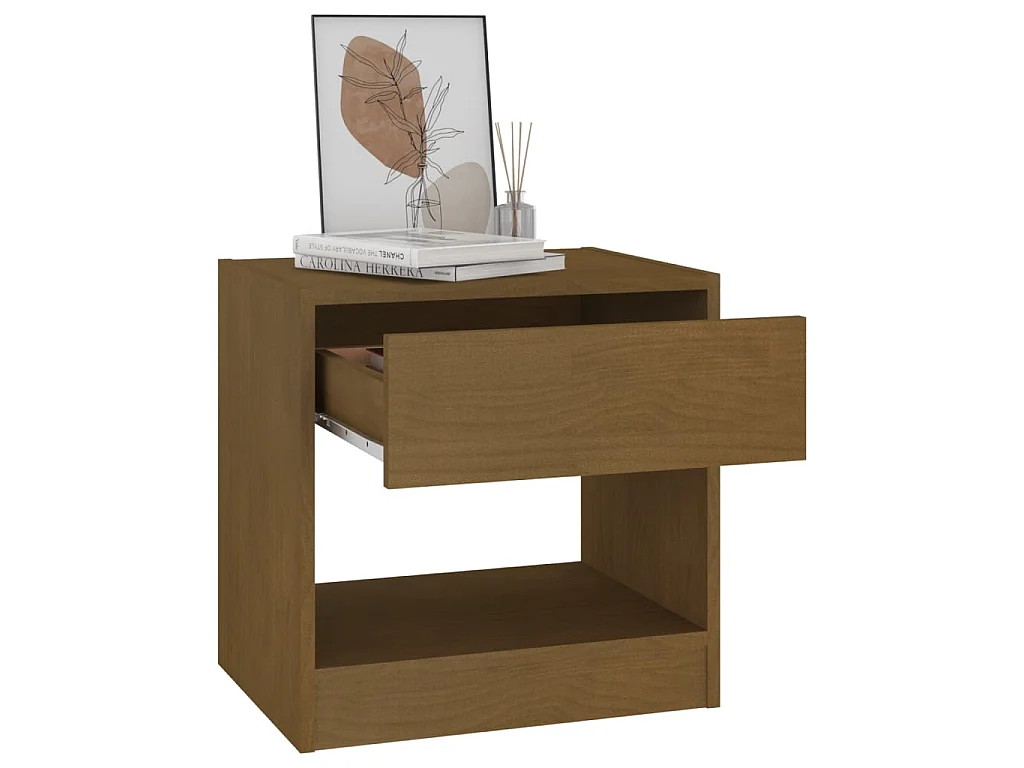 Table de chevet Marron miel 40x31x40 Bois de pin massif