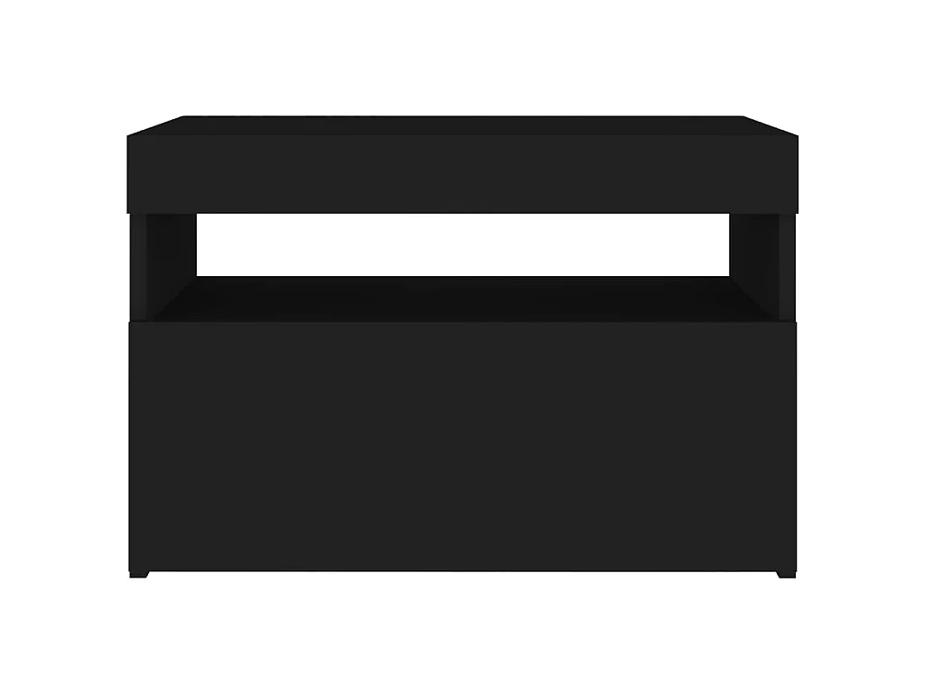 Tables de chevet à LED 2 pcs Noir 60x35x40