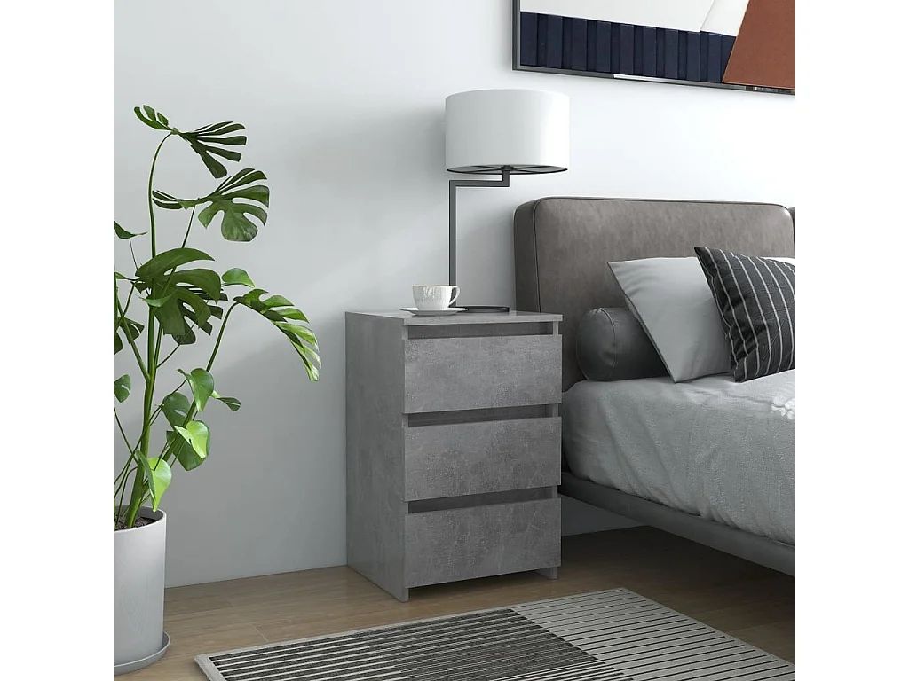 Table de chevet Gris béton 40x35x62,5
