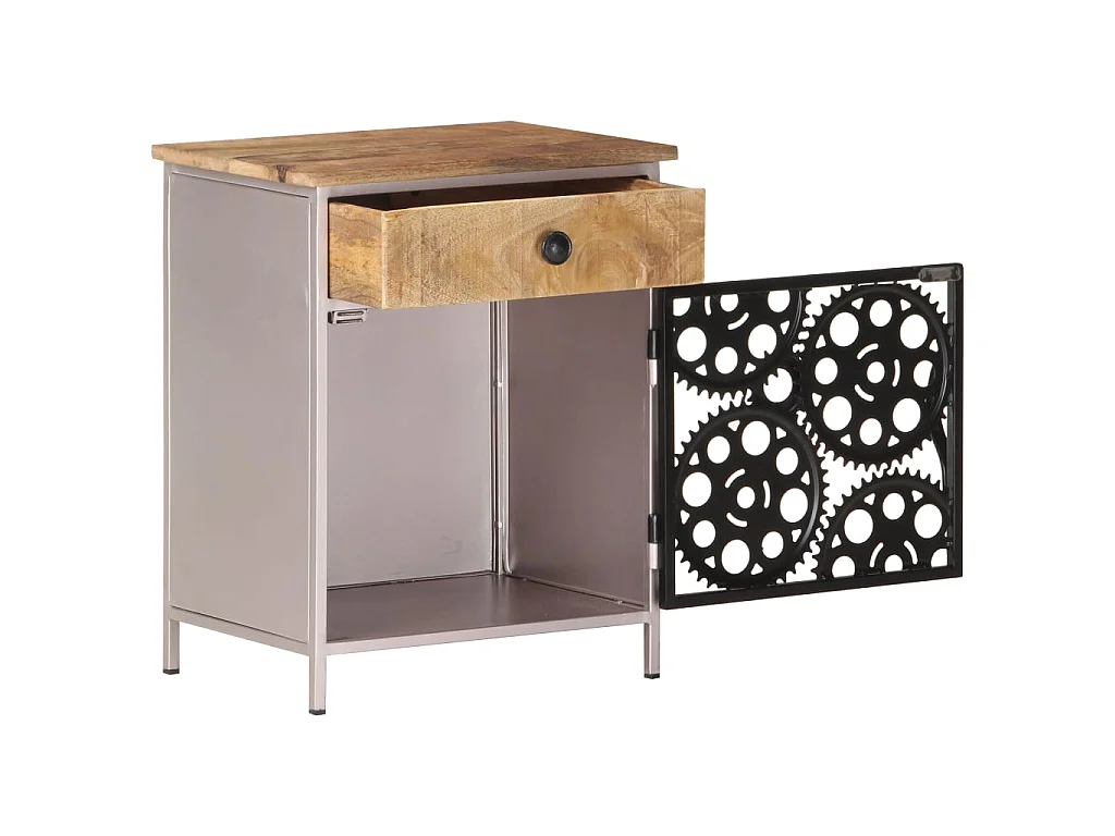 Table de chevet 40x30x50 Bois de manguier brut 2