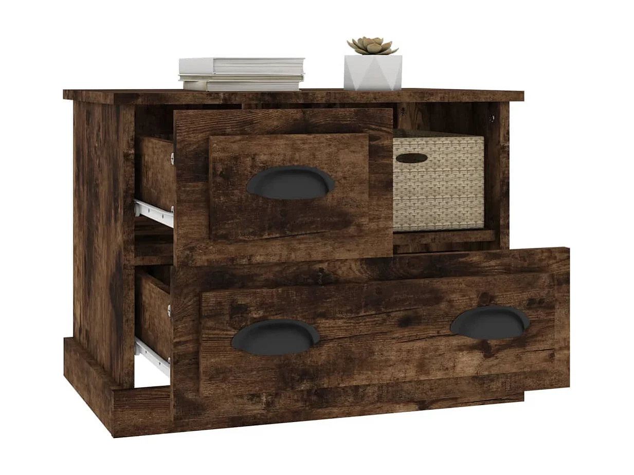 Table de chevet chêne fumé 60x39x45