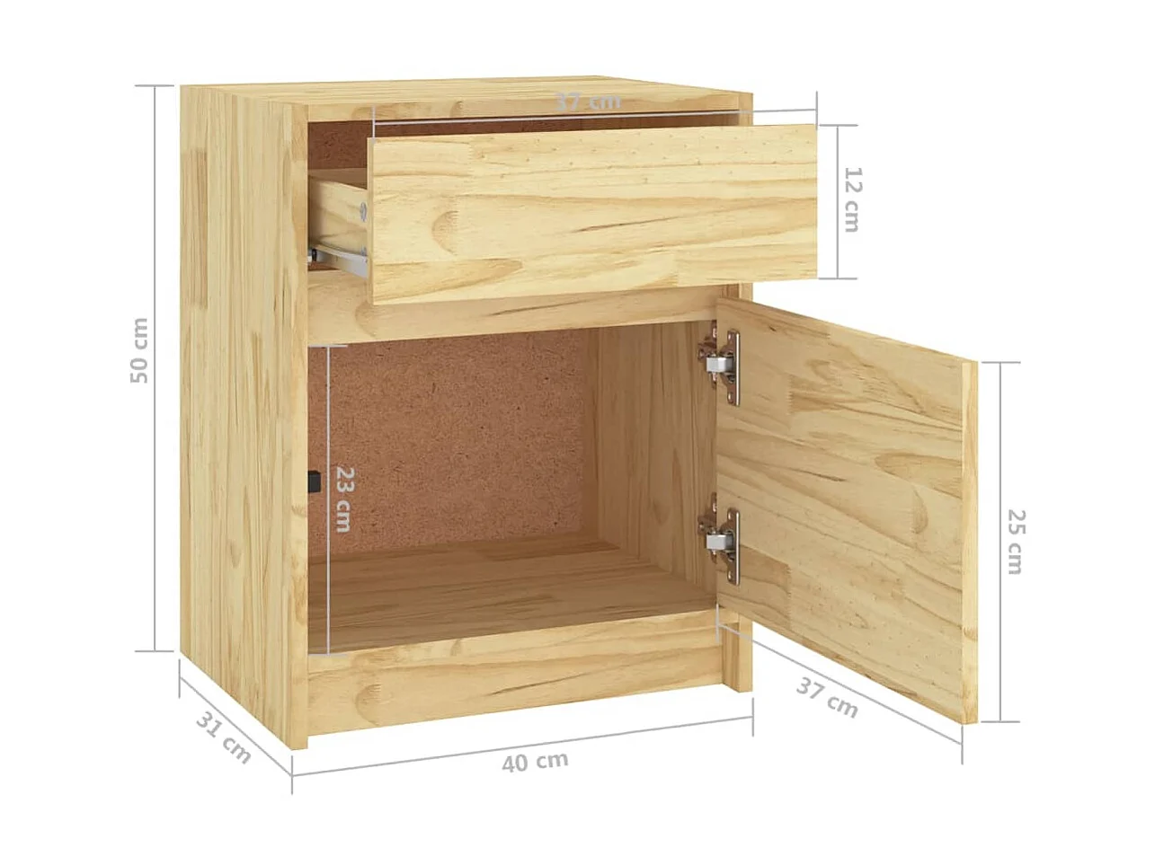 Table de chevet 40x31x50 Bois de pin massif