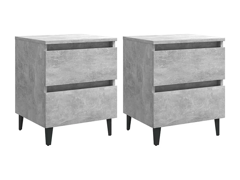 Tables de chevet 2 pcs Gris béton 40x35x50