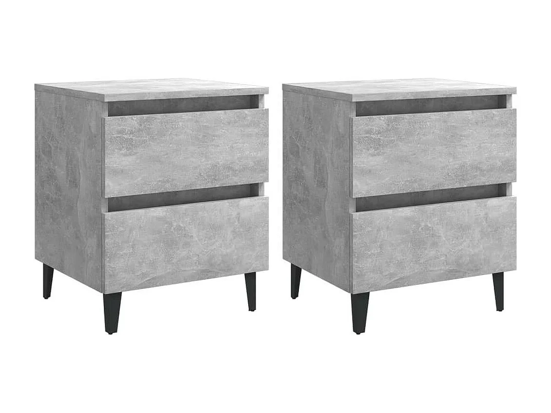 Tables de chevet 2 pcs Gris béton 40x35x50