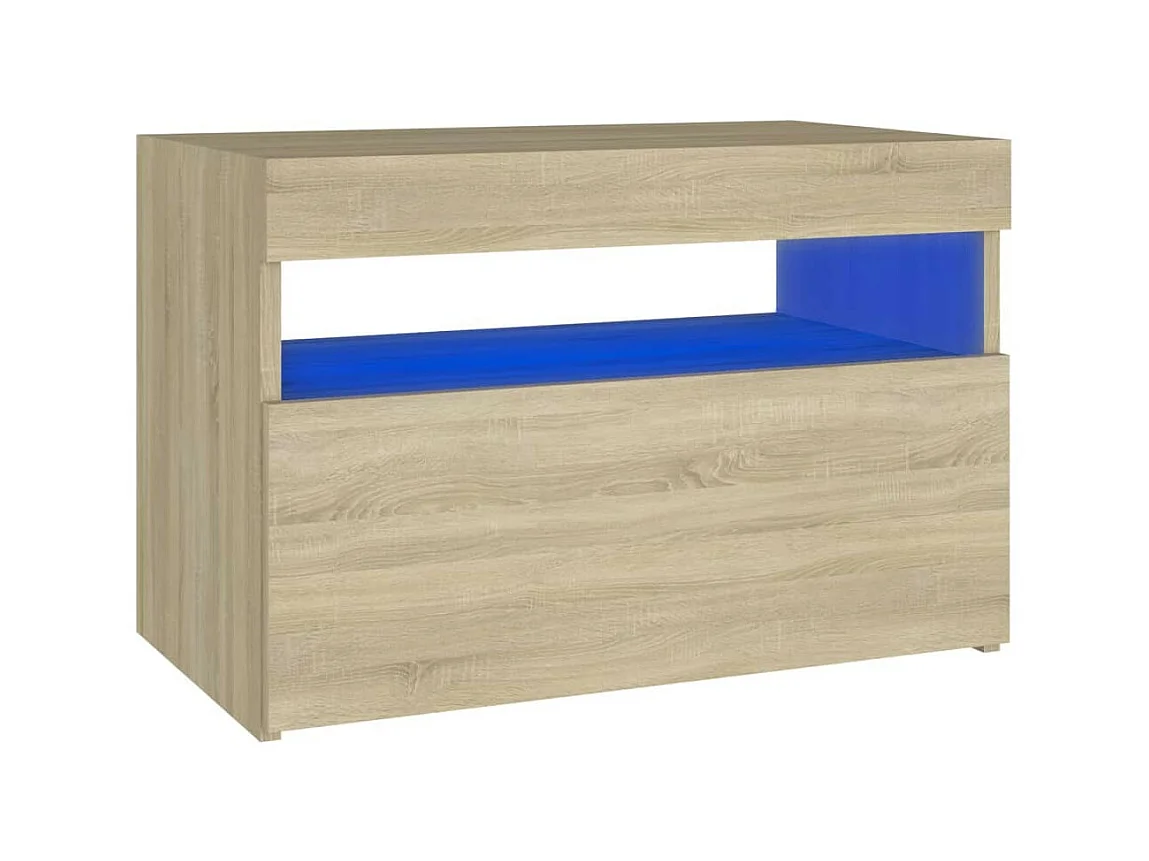 Chevet avec lumières LED Chêne sonoma 60x35x40