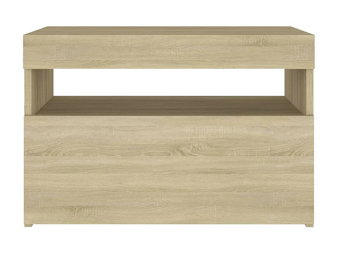 Chevet avec lumières LED Chêne sonoma 60x35x40