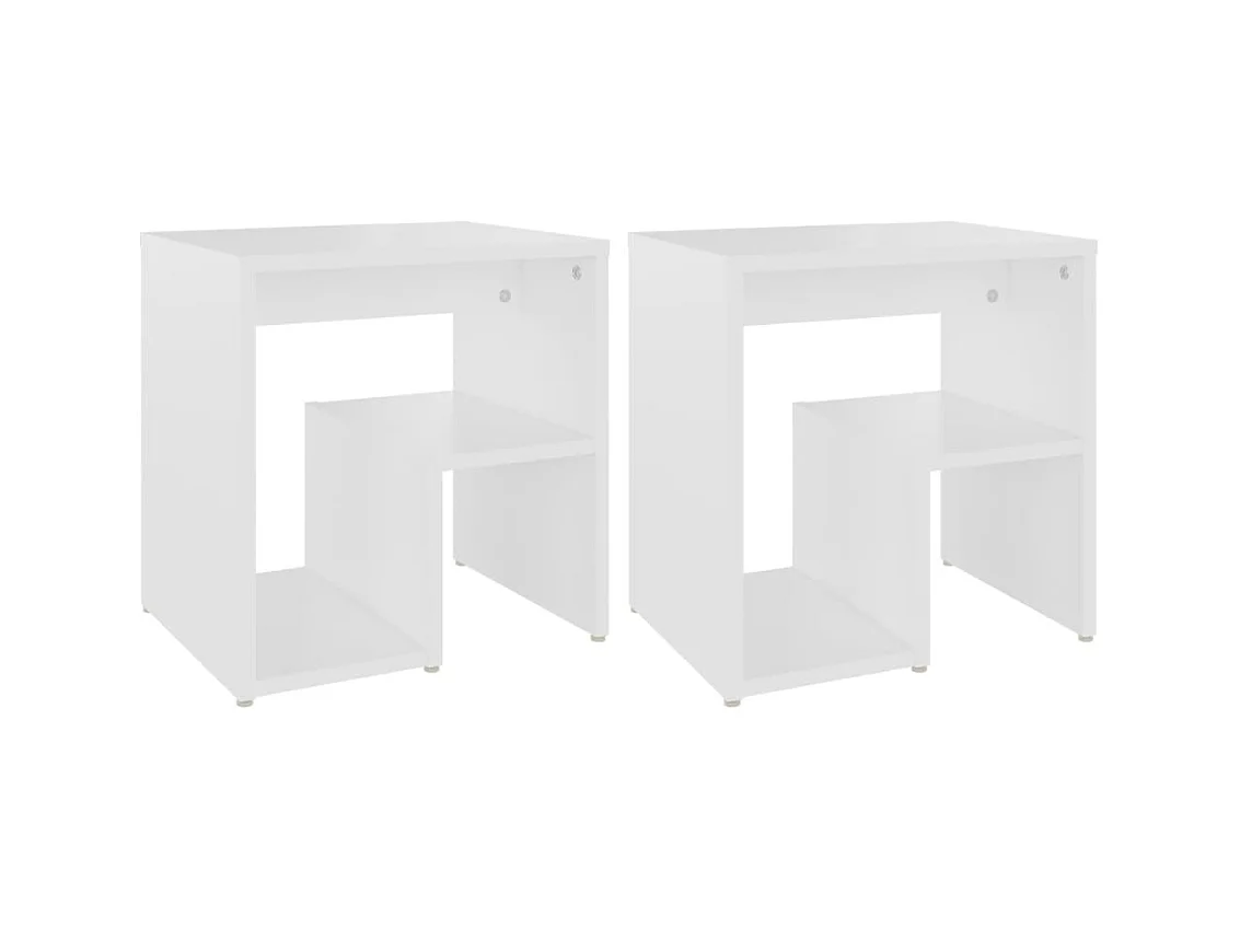 Tables de chevet blanche 40x30x40 Kivalo - Lot de 2