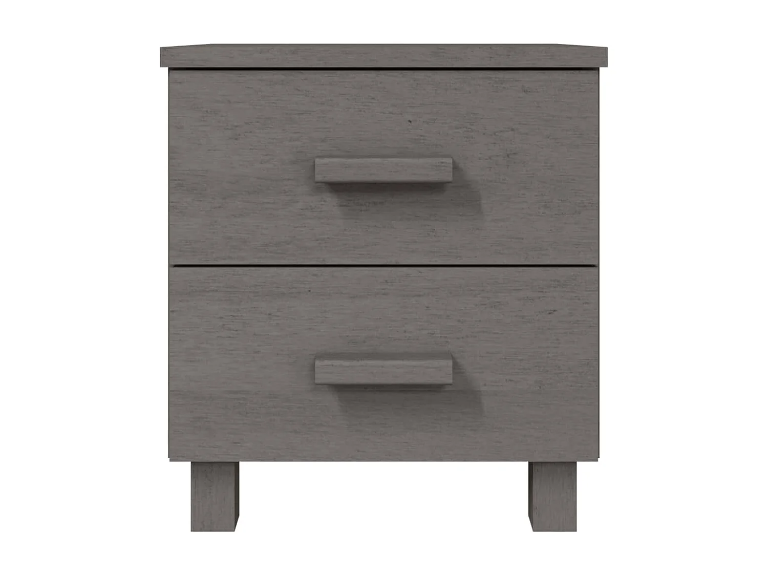 Tables de chevet HAMAR 2pcs Gris clair 40x35x44,5 Bois massif