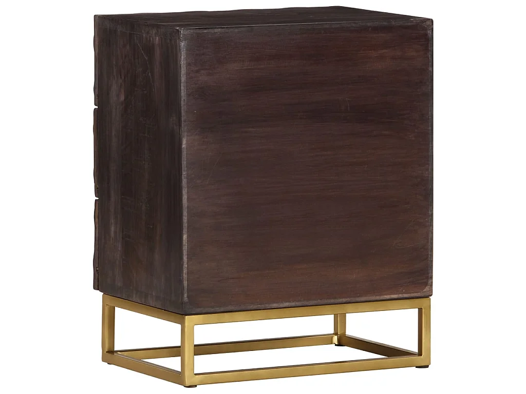 Table de chevet Noir 40x30x50 Bois de manguier massif