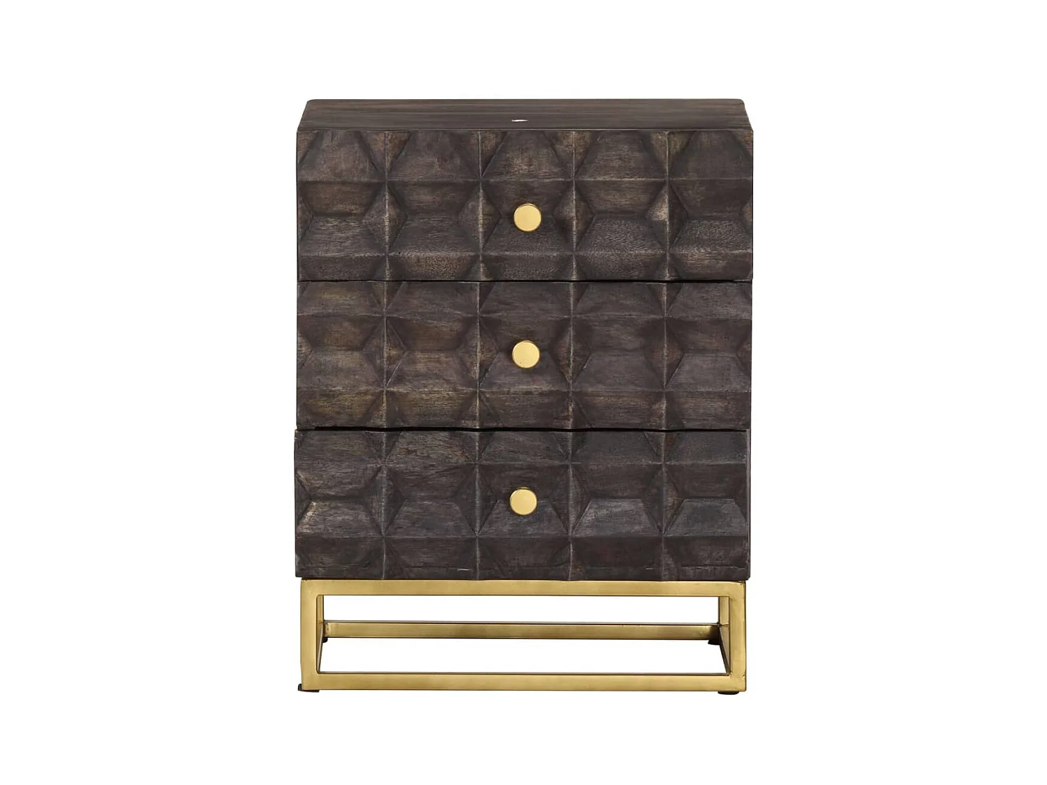 Table de chevet Noir 40x30x50 Bois de manguier massif