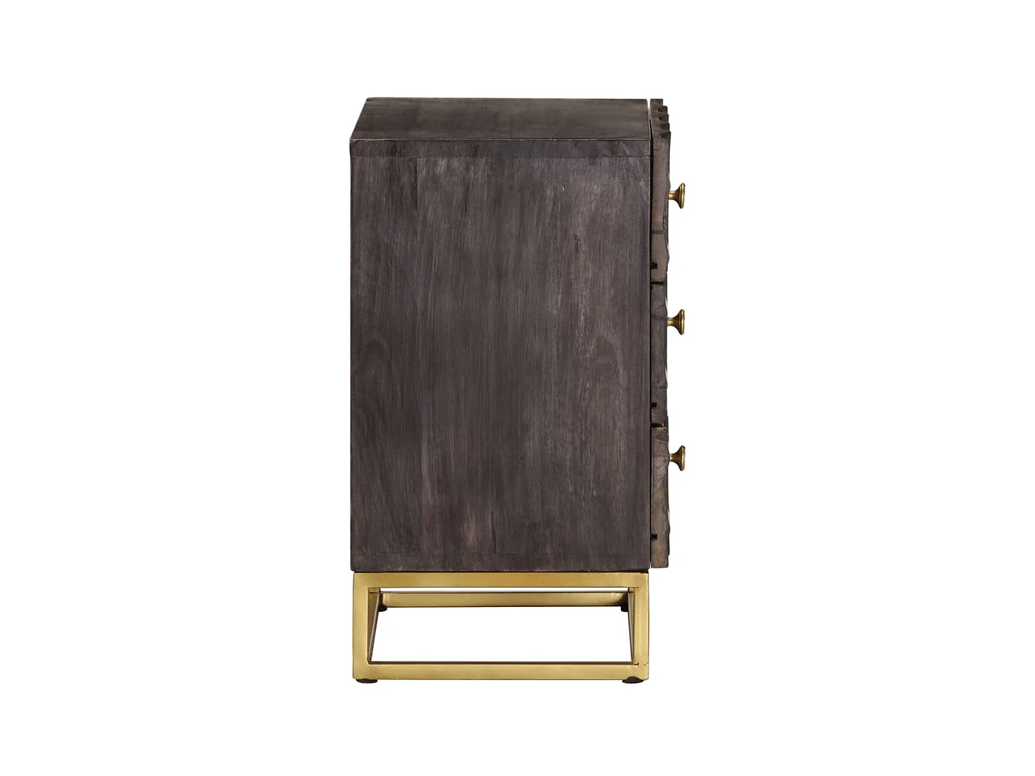 Table de chevet Noir 40x30x50 Bois de manguier massif