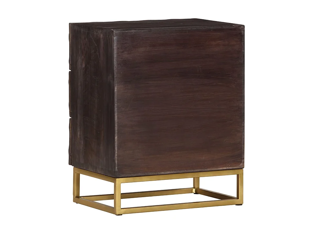 Table de chevet Noir 40x30x50 Bois de manguier massif