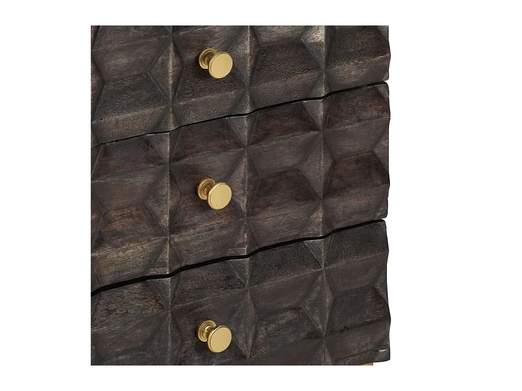 Table de chevet Noir 40x30x50 Bois de manguier massif