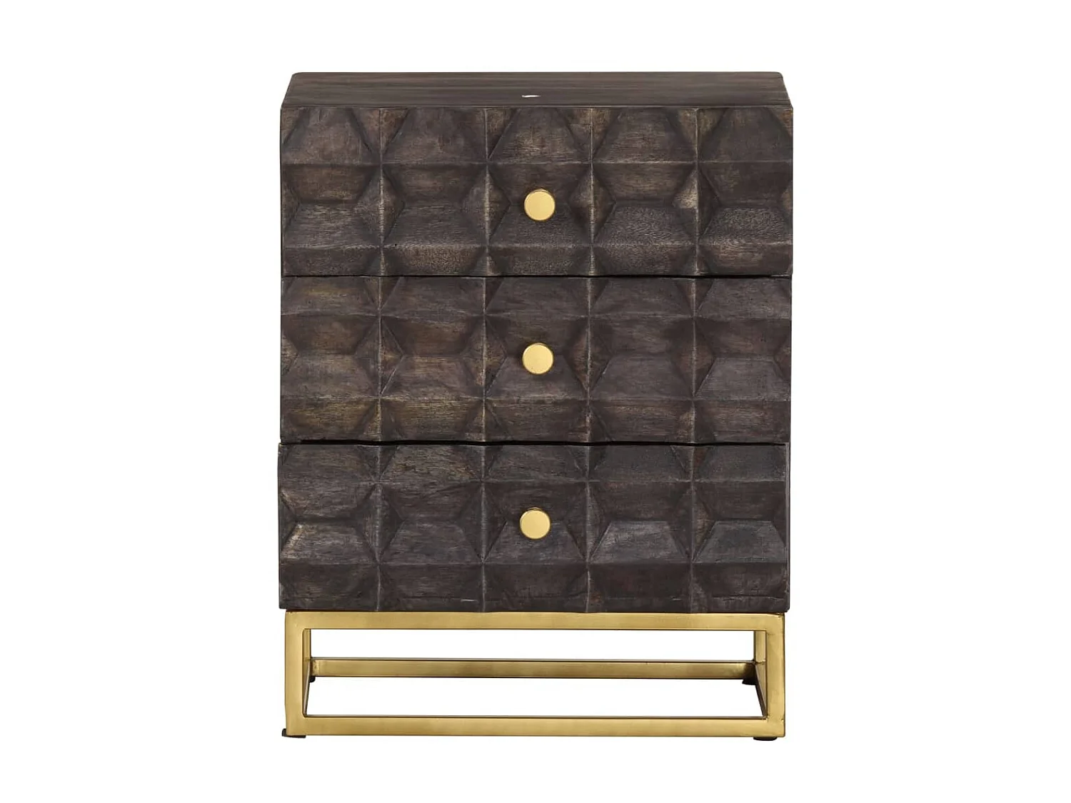 Table de chevet Noir 40x30x50 Bois de manguier massif