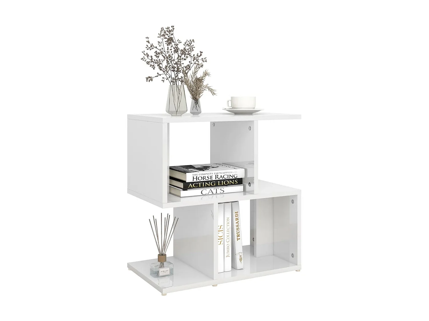 Tables de chevet 2 pcs Blanc brillant 50x30x51,5