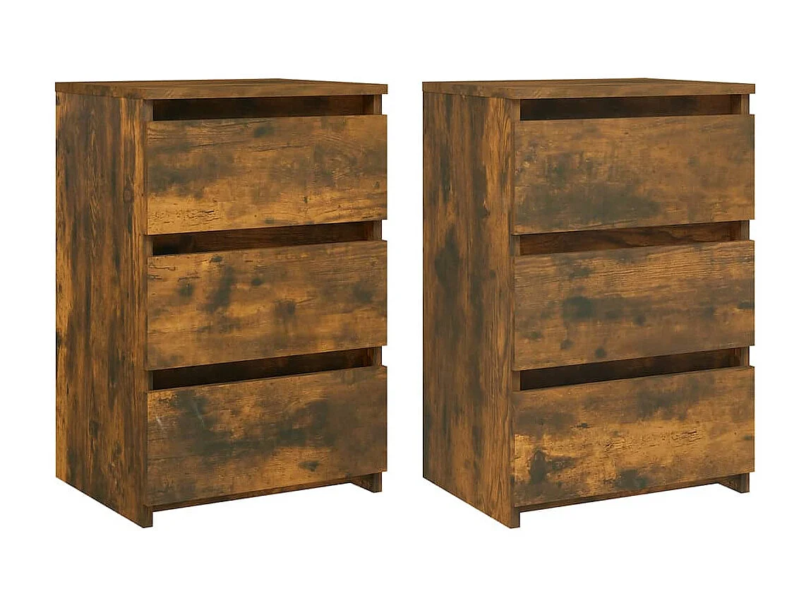 Tables de chevet 2pcs Chêne fumé 40x35x62,5 Bois d'ingénierie