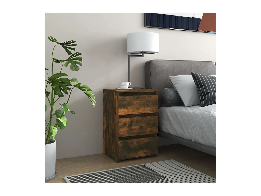 Tables de chevet 2pcs Chêne fumé 40x35x62,5 Bois d'ingénierie
