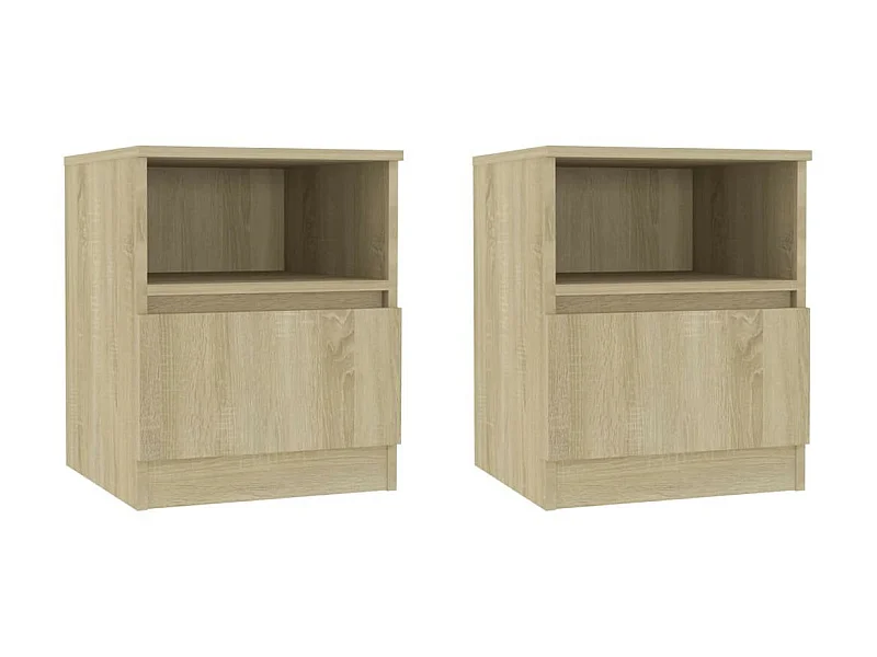 Tables de chevet 2 pcs Chêne sonoma 40x40x50 2