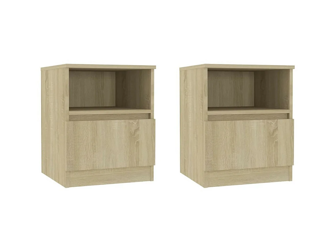 Tables de chevet 2 pcs Chêne sonoma 40x40x50 2