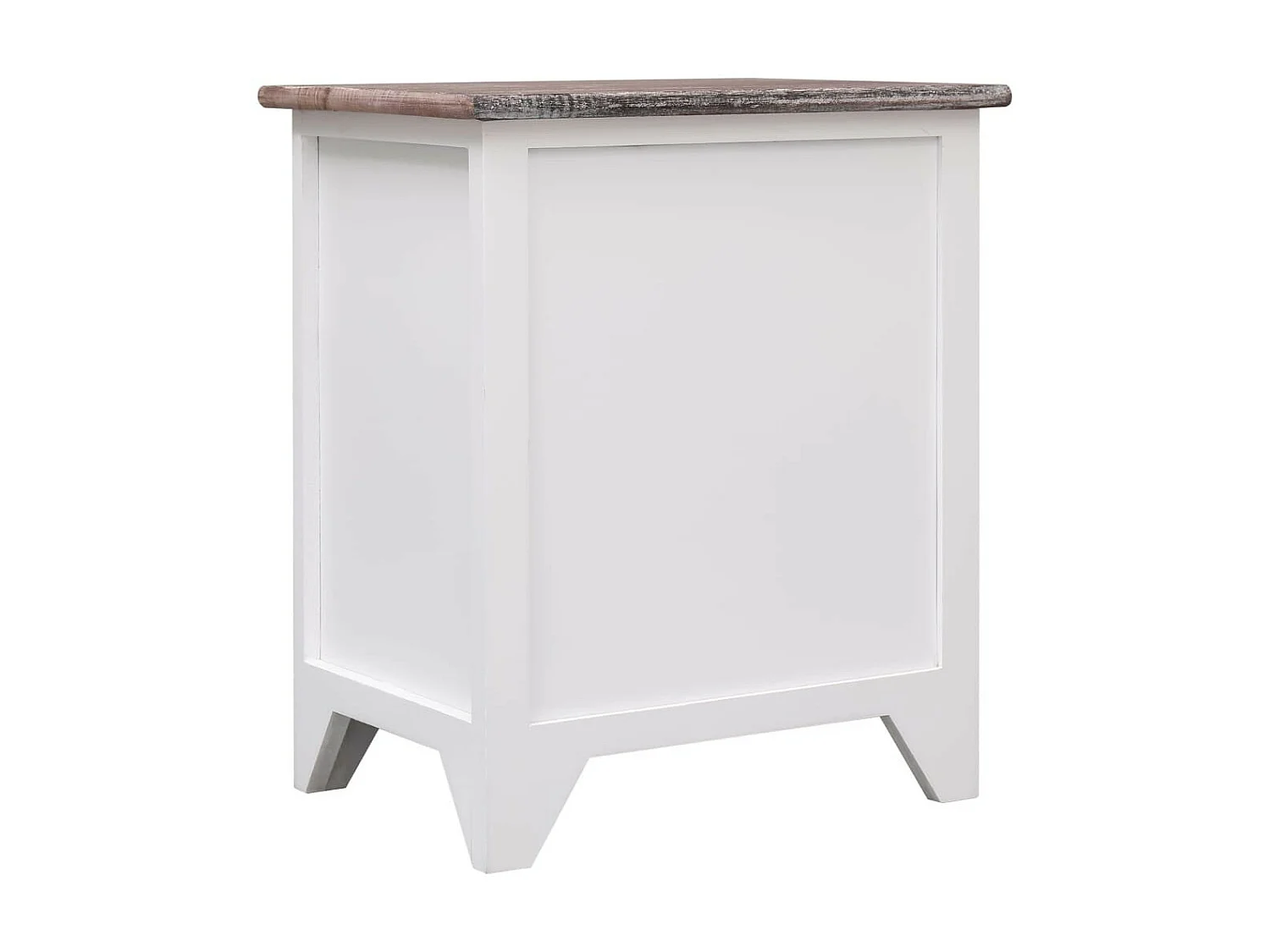 Table de chevet Marron et blanc 38x28x45 Bois de Paulownia